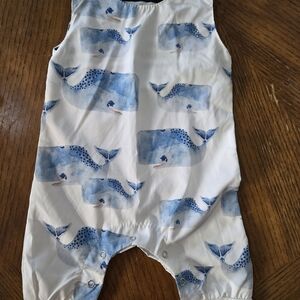 Whale Print Baby Romper